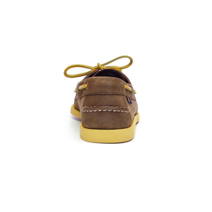 Docksides Portland Nubuk-marron Foncé & Jaune Sebago Belgique
