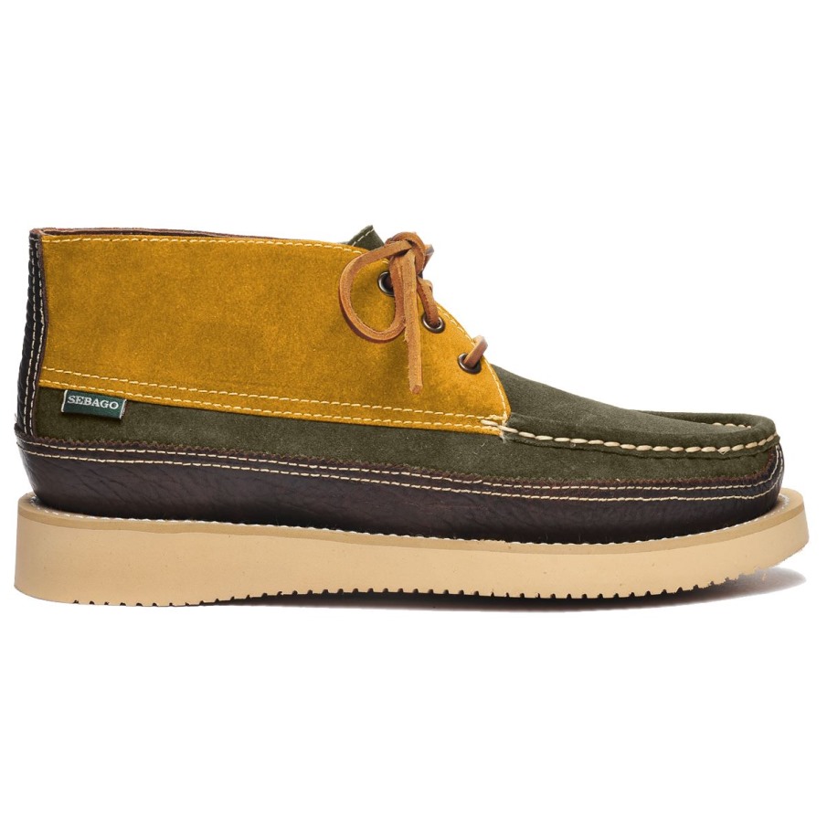 Miwak Suede Canoe Moc-cognac & Moutarde & Vert Foncé & Marron Foncé Sebago Belgique