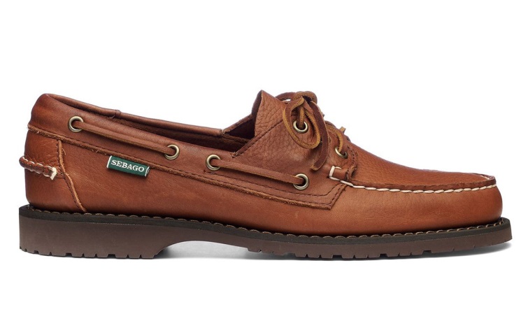 Mocassin En Cuir Martelé Sebago Belgique Slug Marron-marron Foncé