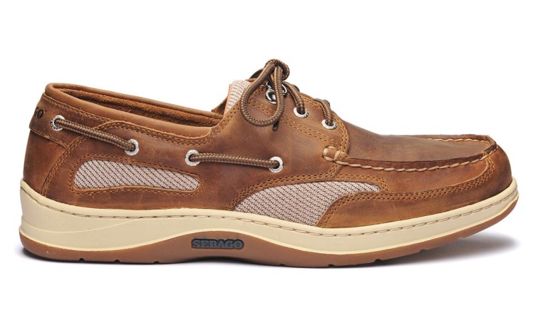 Chaussure Bateau Cuir Ciré Cloutée Marron Cannelle Sebago Belgique