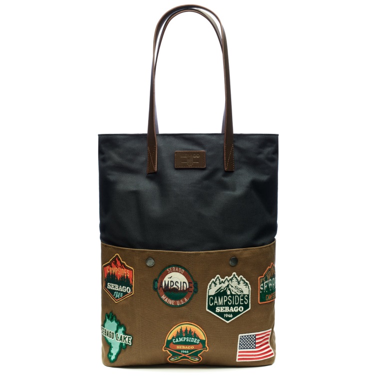 Pemaquid Sac Cabas En Toile Bleu-marron Sebago Belge