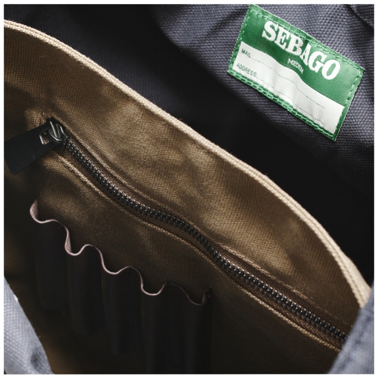 Pemaquid Sac Cabas En Toile Bleu-marron Sebago Belge