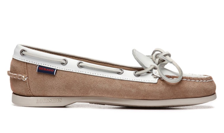 Mocassin Nina Bala En Suède Femme Beige-blanc Sebago Belgique