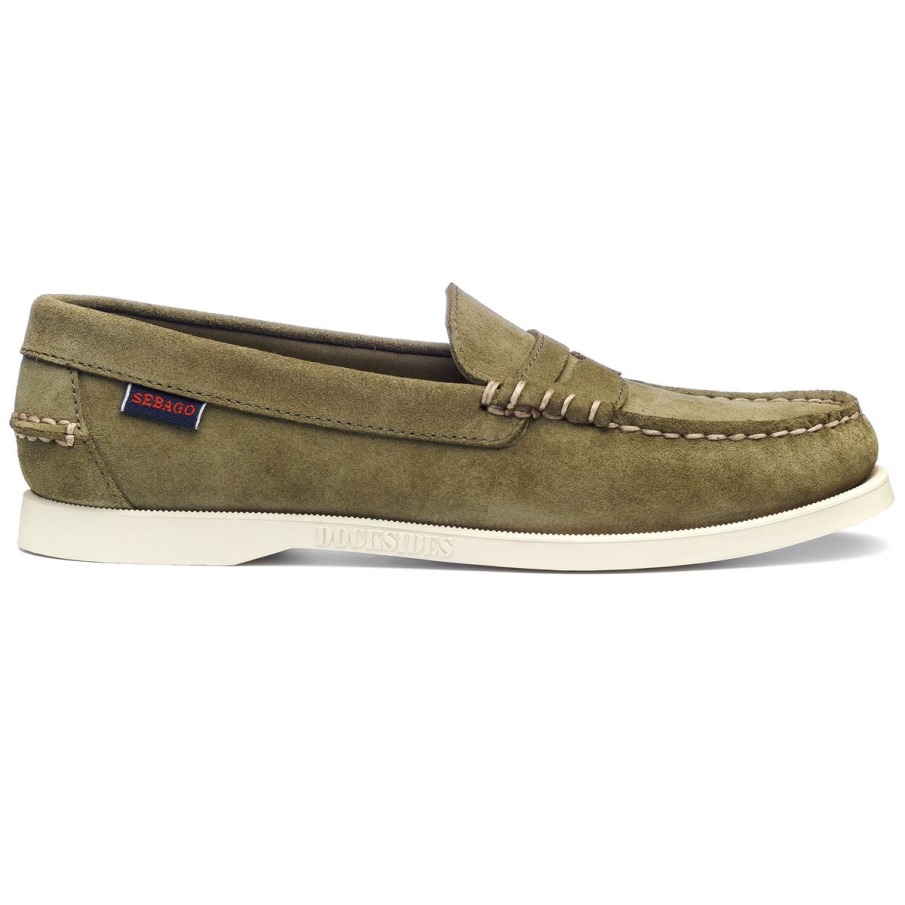 Sebago Belgique Dan Bateau Roughout Femme-vert Forêt